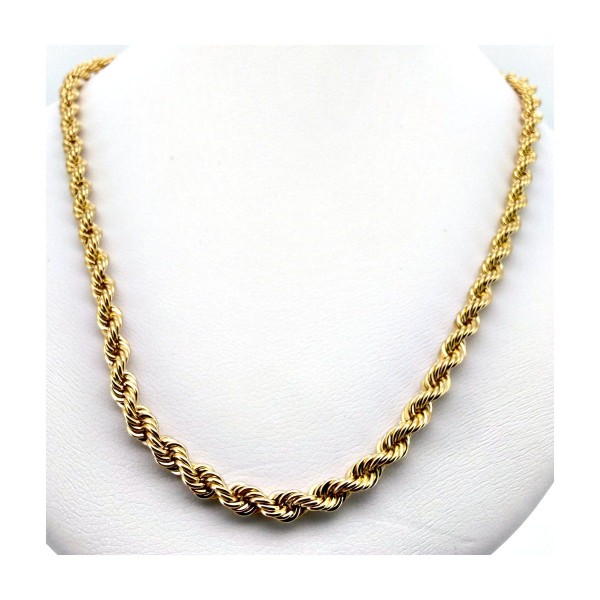 Cadena cordon salomonico de oro 18k 60 cm
